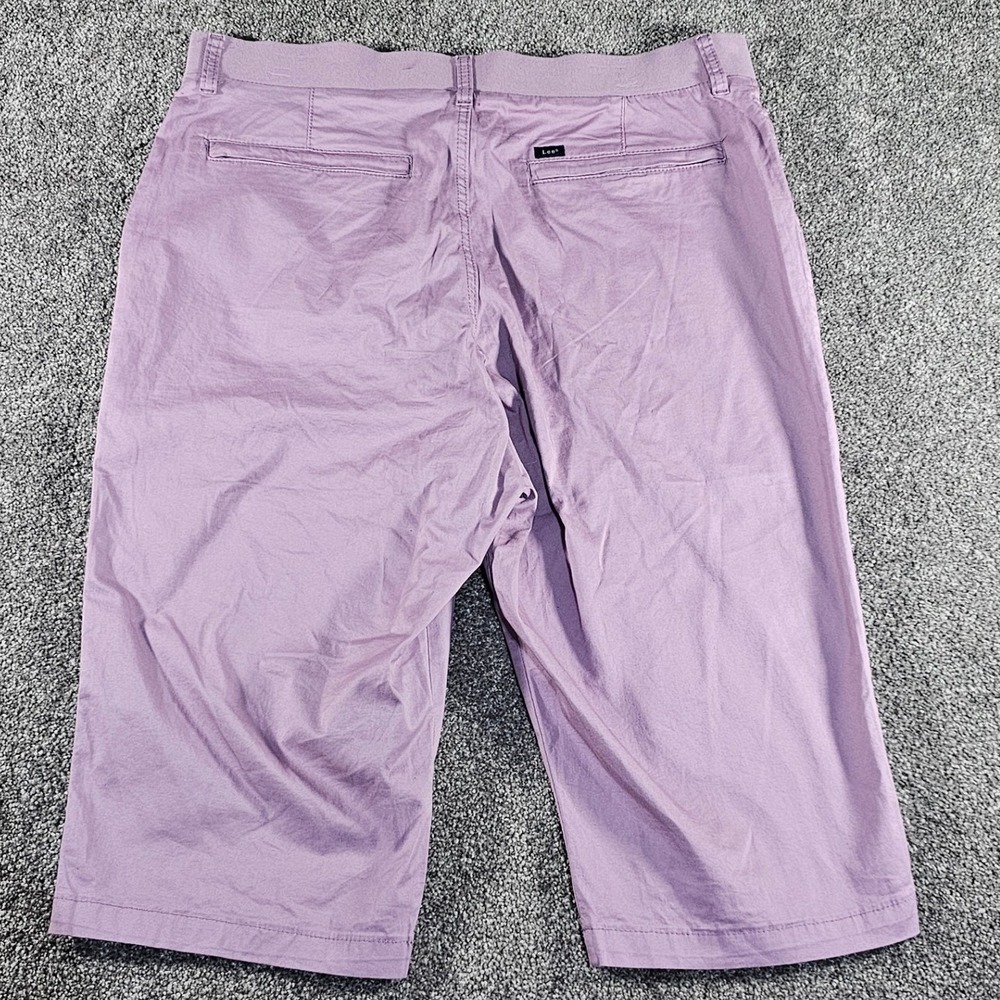 Lee Skimmer Pants Women 16 Plum Purple Relaxed Mid Rise Flex-To-Go Capri - Picture 10 of 11